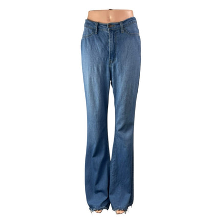 Vibrant M.I.U Womens Blue High Rise Flare Bootcut Bell Bottom Denim Jeans Size 7