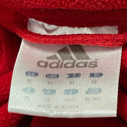 Adidas Men's Bright Red Striped Turtleneck Full Zip Athletic Track Jacket Sz XL