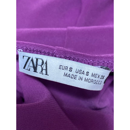 Zara Women's Purple Sleeveless V Neck Ruched Cami Tank Maxi Slip Dress Size S