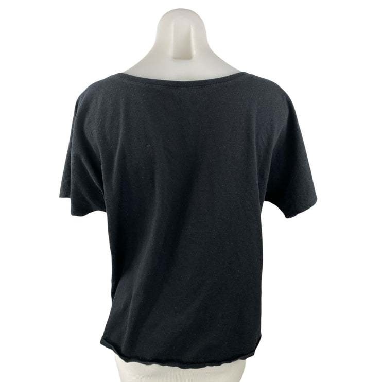 Bella Canvas Women's Black Short Sleeve Scoop Neck Lady T Shirt Tee Top Size M