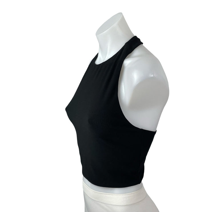 Alice + Olivia Rydel Black Sleeveless Gym Athletic Activewear Crop Tank Top S/M
