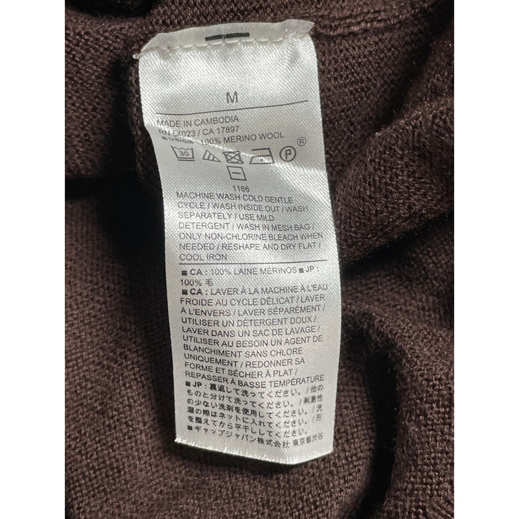 Banana Republic Men's Brown 100% Wool Turtleneck Long Sleeve Sweater Top Size M
