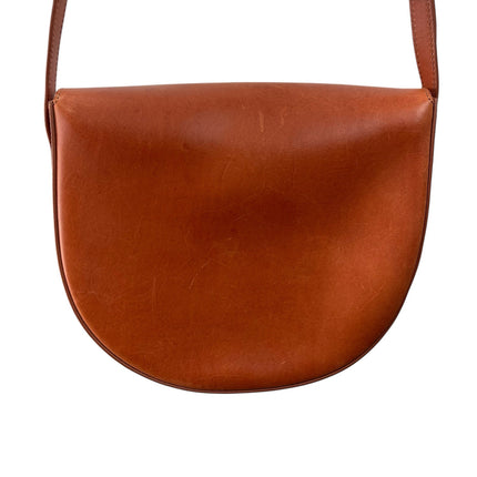 Mansur Gavriel Brandy Orange Brown Vegan Leather Mini Sling Crossbody Saddle Bag