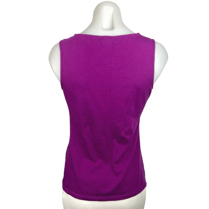 Ann Taylor Purple V Neck Beaded Sleeveless Embellished Tank Top Size XS