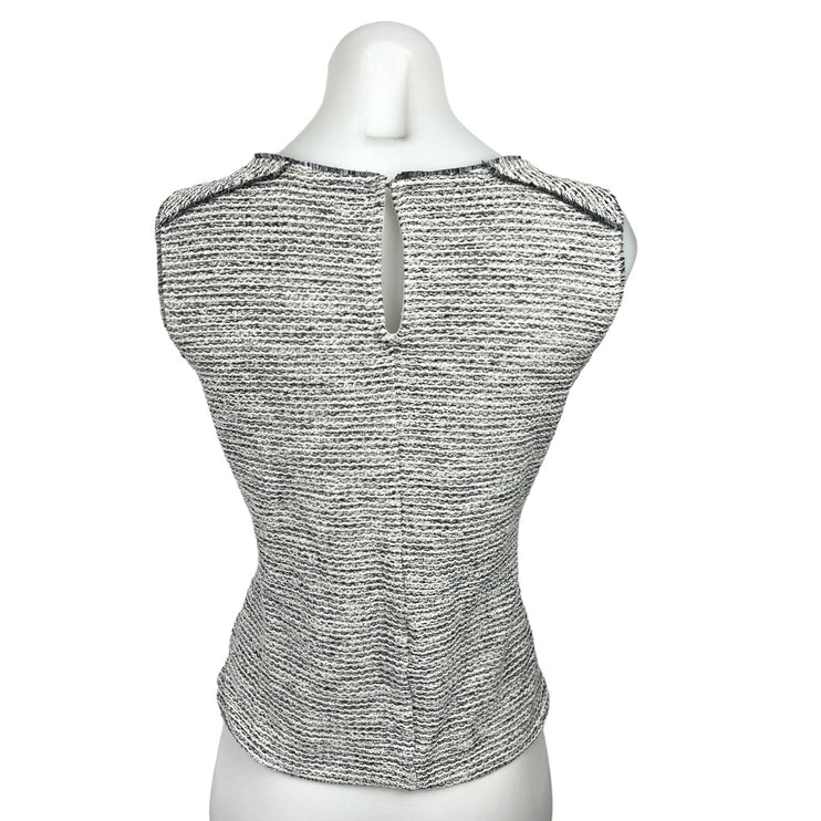 Banana Republic Women's Tweed Texture Gray Fringe Sleeveless Tank Top Size M