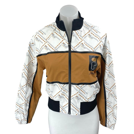 FILA X 3.1 Phillip Lim Womens Multicolor Zip Up Long Sleeve Logo Bomber Jacket L