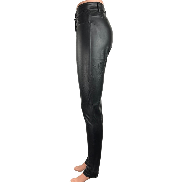 Aritzia Wilfred Free Black Mid Rise Fitted Faux Leather Skinny Pants Size XS