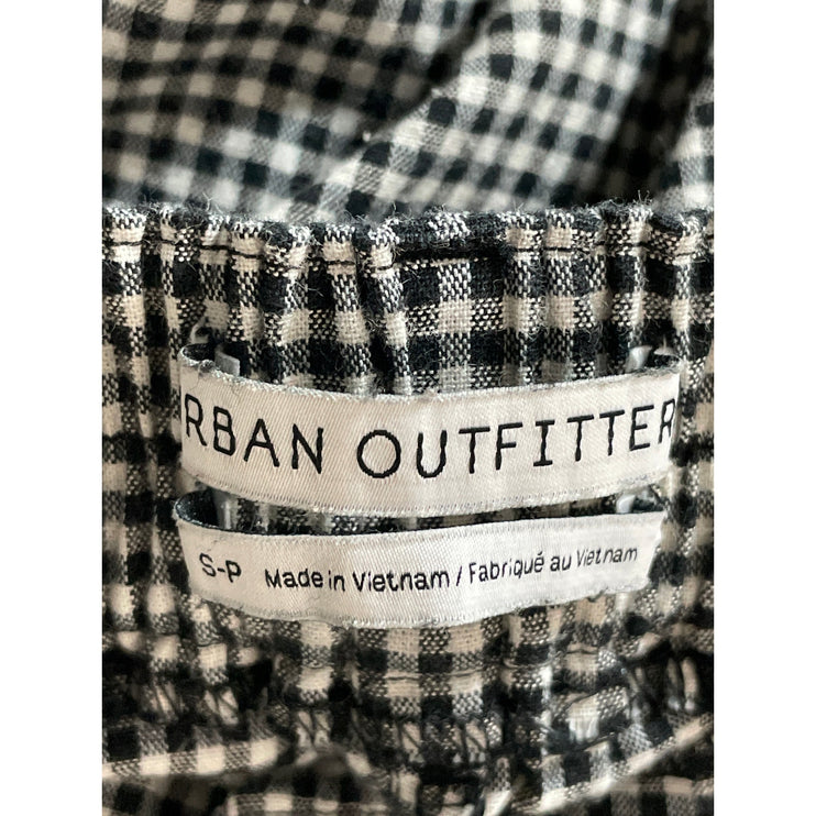 Urban Outfitters Womens Gingham Check Plaid Loose Tapered Trousers Dress Pants S