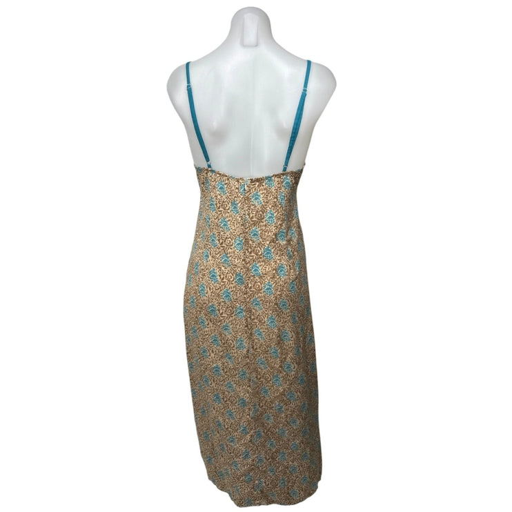 Motel Multicolor Batik Print Sleeveless Cami Camisole Midi Tank Slip Dress Sz S