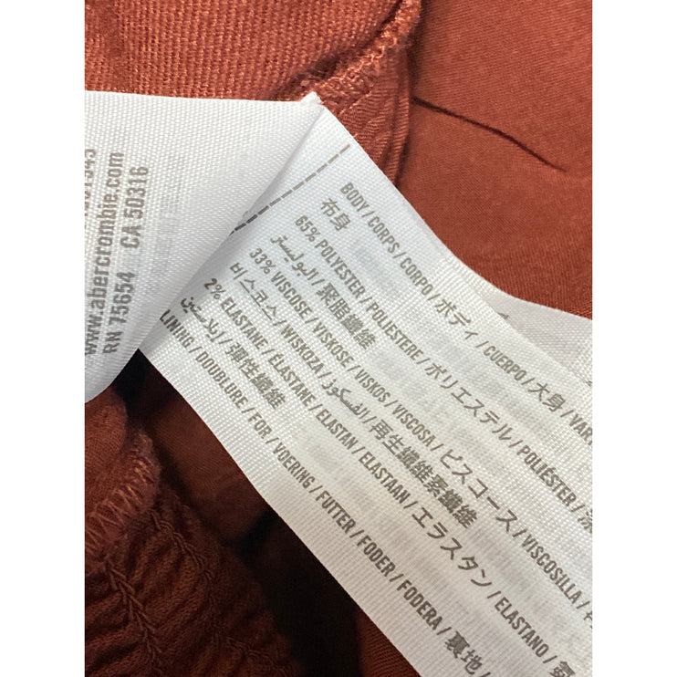 Abercrombie & Fitch Brown Sleeveless Tie Waist V Neck Wide Leg Cami Jumpsuit L