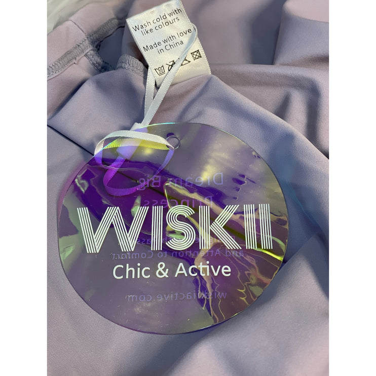 NEW WISKII Purple Lilac Ruffle Sleeveless Crop Top Slit Mini Skirt Set Size S