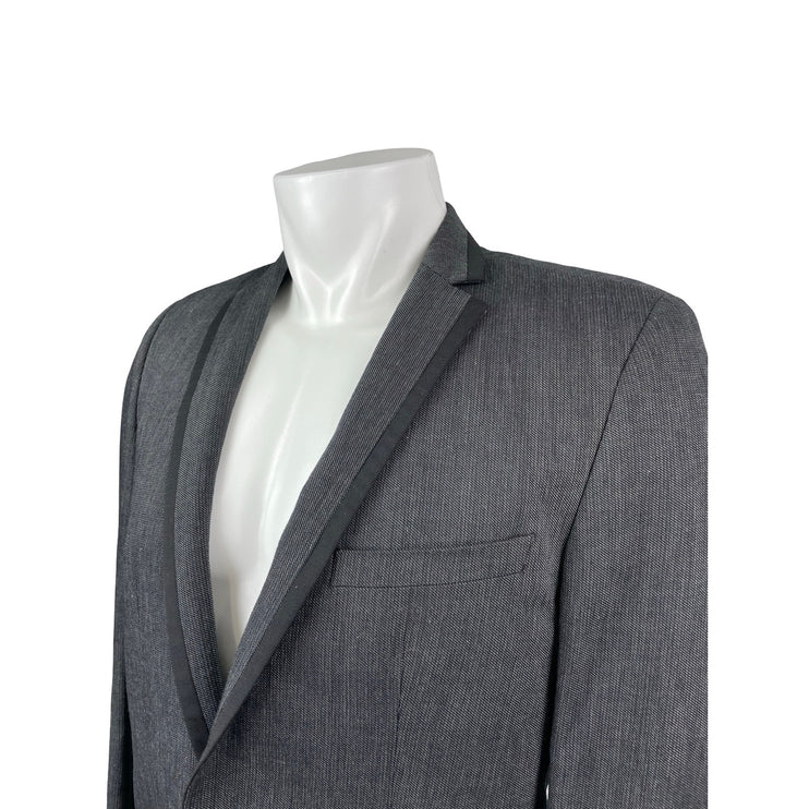 Zara Men Dark Gray Wool Notch Lapel Long Sleeve Blazer Sport Coat Suit Jacket 40