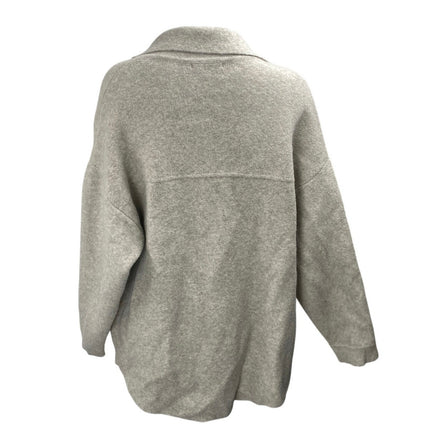 Oysho Women's Beige Tan Knit Collar Long Sleeve Button Down Sweater jacket Sz S
