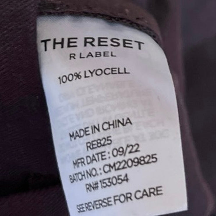 The Reset Brown Pleated Straight Wide Leg High Rise Crop Trousers Dress Pants S