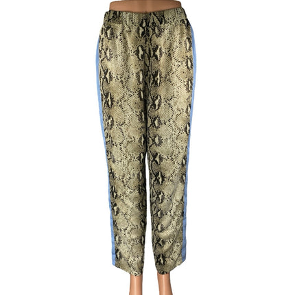 Honey Punch Multicolor Snakeskin Print High Waisted Straight Trousers Pants Sz M