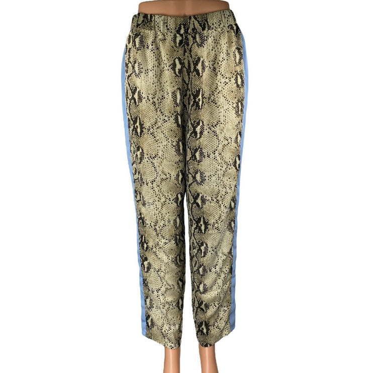 Honey Punch Multicolor Snakeskin Print High Waisted Straight Trousers Pants Sz M
