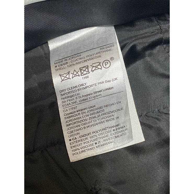 Banana Republic Womens Black Faux Leather Vegan Straight Trousers Pants Size 2