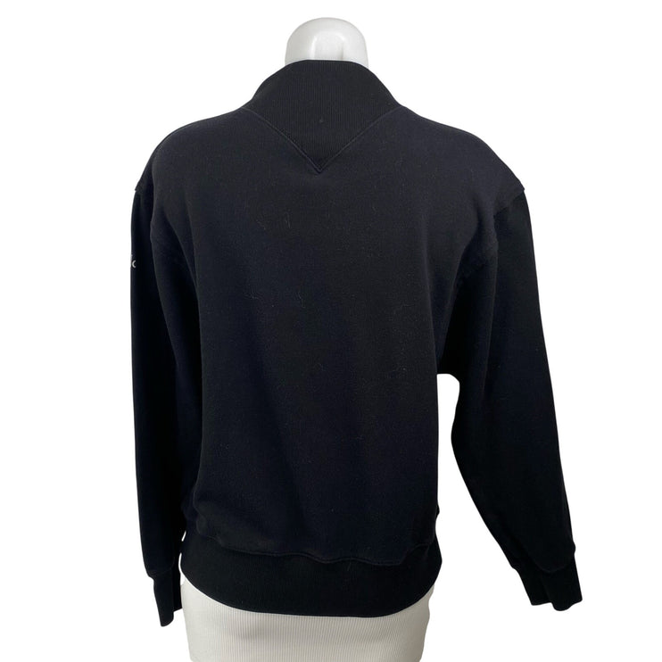 Alo Yoga Hazy Black Fleece Mock Neck Long Sleeve Sweater Sweatshirt Top Size XS