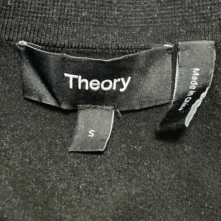 Theory Mens Black Collared Short Sleeve Performance Golf Polo Shirt Top Size S