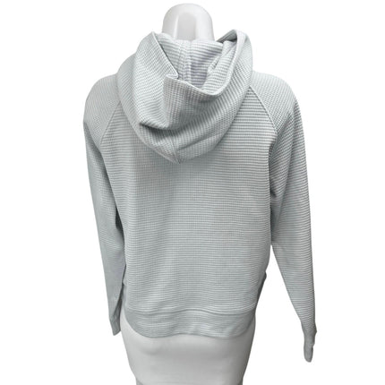 Club Monaco Women's Gray Waffle Knit Hoodie Hooded Pullover Sweatshirt Top Sz M