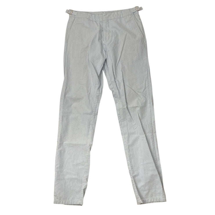 Orlebar Brown Men's White Striped High Rise Slim Straight Chino Trouser Pants 30