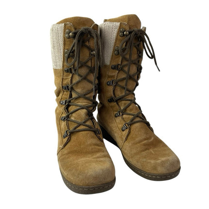 The North Face Alycia Women's Brown Suede Round Toe Lace Up Mid Calf Boots 8.5