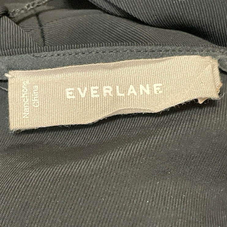 Everlane Women's Black Sleeveless Belted Wide Leg V-neck Romper Jumpsuit Size 4