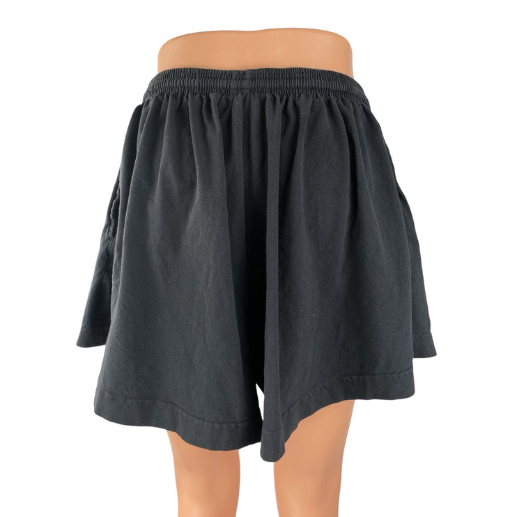 Everybody World Black High Rise Gym Athletic Activewear Paperbag Sweat Shorts M