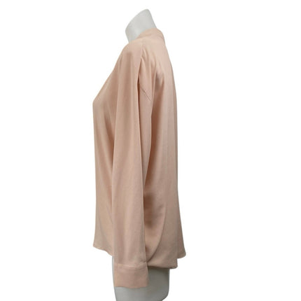 MNG Mango Women's Pink V Neck Long Sleeve Button Up Shirt Blouse Top Size 8