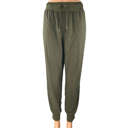CRZ Yoga Women's Green Tapered Leg High Waist Drawstring Trousers Jogger Pants M