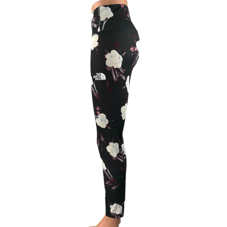 The North Face FD Pro 160 Tight Black Floral Mid Rise Yoga Leggings Pants Size S