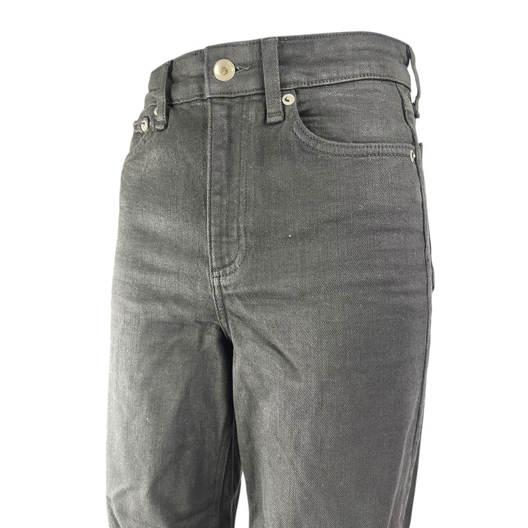 Rag & Bone Women's Black High Waisted Straight Leg Denim Jeans Pants Size 25