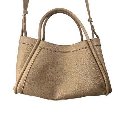 Newbella Kelly Light Beige Nude Faux Leather Vegan Pebble Crossbody Bag Handbag
