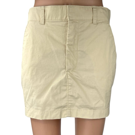 Abercrombie & Fitch Beige High Waist Twill Chino Mini Straight Pencil Skirt Sz S