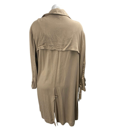 Urban Outfitters Brown Tan Open Front Long Sleeve Trench Overcoat Jacket Size M