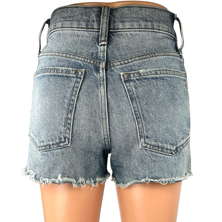 Madewell Women's Blue The Perfect High Waisted Cut Off Denim Jean Shorts Size 23