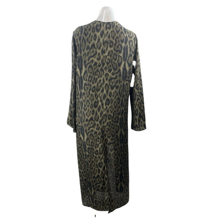 NEW BuddyLove Bearcat Jamie Duster Leopard Long Sleeve Open Front Cardigan Top S