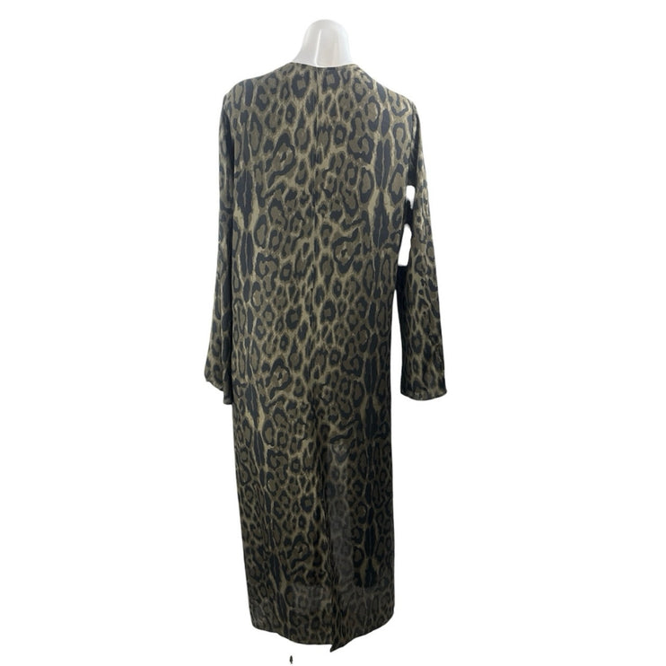 NEW BuddyLove Bearcat Jamie Duster Leopard Long Sleeve Open Front Cardigan Top S