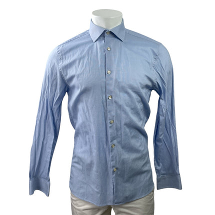 Moss London Men's Blue Long Sleeve Slim Fit Button Down Dress Shirt Size 15.5