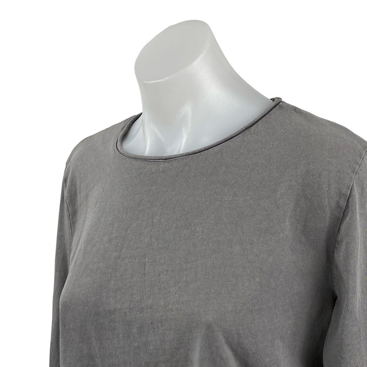 Zara Women's Gray Crew Neck Long Sleeve Casual Jersey T-Shirt Sweater Top Size L