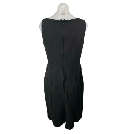 Ann Taylor Women's Black Sleeveless Boat Neck Mini Pencil Sheath Dress Size 12