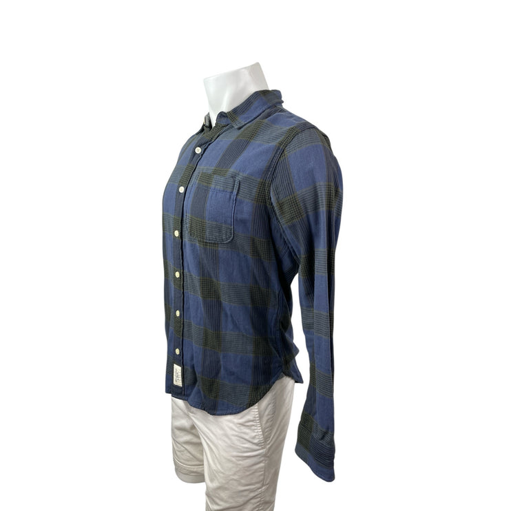Abercrombie & Fitch Muscle Men's Blue Plaid Long Sleeve Button Down Shirt Top S