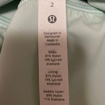 Lululemon Women's Green Sleeveless Activewear Fitness Gym Crop Tank Top Size 2