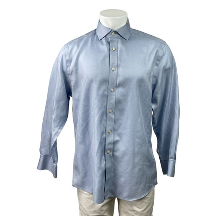 Charles Tyrwhitt Mens Blue Non Iron Slim Long Sleeve Button Up Shirt Top 16 1/2