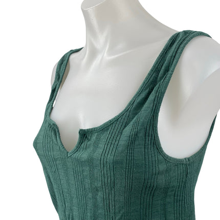 Anthropologie Pilcro Women's Green Ribbed Knit Sleeveless Cami Tank Top Size M