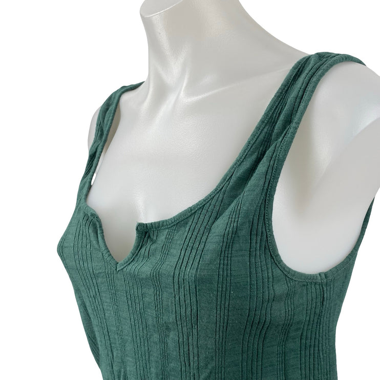 Anthropologie Pilcro Women's Green Ribbed Knit Sleeveless Cami Tank Top Size M
