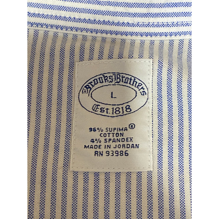 Brooks Brothers Vintage Oxford Men's Blue Collared Short Sleeve Polo Shirt Top L