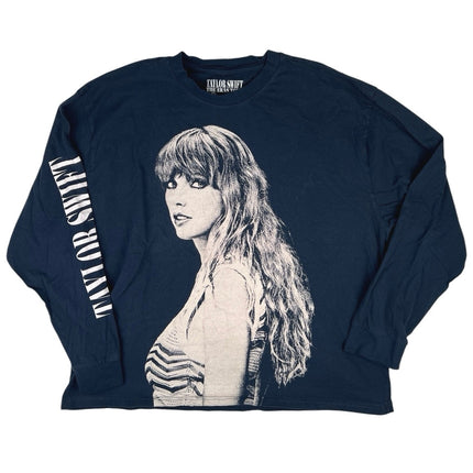 Taylor Swift The Eras Tour Navy Blue Crew Long Sleeve Graphic Tee Shirt Top 2XL