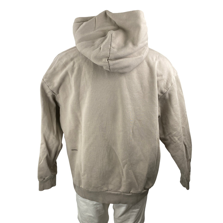 Pangaia Men's Beige Graphic Hooded Long Sleeve Sweater Hoodie Sweatshirt Top L