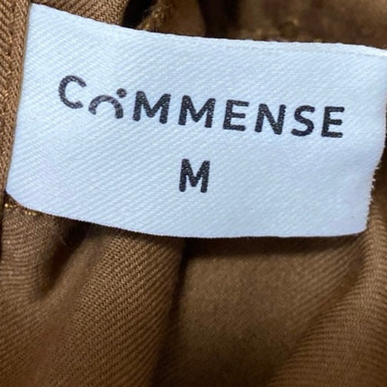 Commense Women's Brown High Waisted Pleated Straight Tapered Trousers Pants Sz M